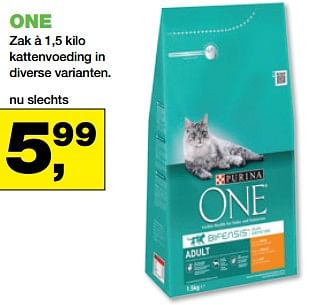Aanbiedingen One kattenvoeding - Purina - Geldig van 20/11/2017 tot 03/12/2017 bij Jumper