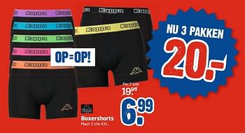 Aanbiedingen Boxershorts - Kappa - Geldig van 20/11/2017 tot 03/12/2017 bij Formido