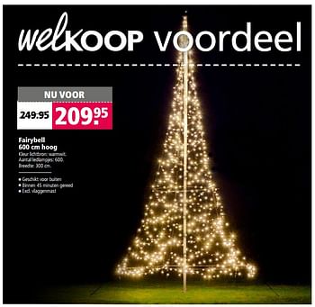 Aanbiedingen Fairybell 600 cm hoog - Huismerk - Welkoop - Geldig van 20/11/2017 tot 03/12/2017 bij Welkoop