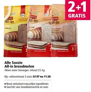 Aanbiedingen Soezie volkorenbrood - Soezie - Geldig van 20/11/2017 tot 03/12/2017 bij Welkoop