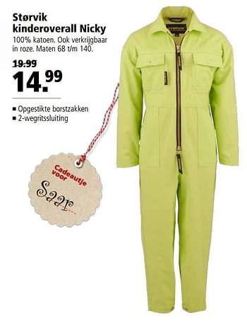 Aanbiedingen Størvik kinderoverall nicky - StÃ¸rvik - Geldig van 20/11/2017 tot 03/12/2017 bij Welkoop