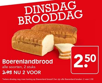 Aanbiedingen Boerenlandbrood - Huismerk - Em-té - Geldig van 19/11/2017 tot 25/11/2017 bij Em-té