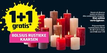 Aanbiedingen Bolsius rustieke kaarsen 1 + 1 gratis - Bolsius - Geldig van 20/11/2017 tot 24/11/2017 bij Trekpleister