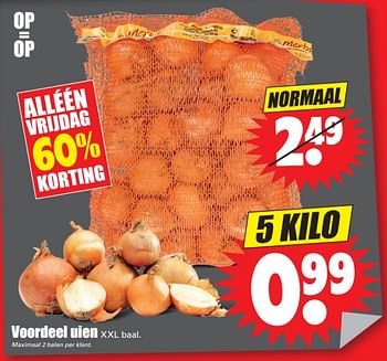 Aanbiedingen Voordeel uien - Huismerk - Dirk - Geldig van 24/11/2017 tot 24/11/2017 bij Lekker Doen