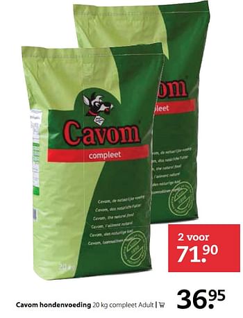 Aanbiedingen Cavom hondenvoeding - Cavom - Geldig van 20/11/2017 tot 03/12/2017 bij Boerenbond