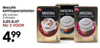 Aanbiedingen Nescafé koffiespecialiteiten - Nescafe - Geldig van 19/11/2017 tot 25/11/2017 bij Em-té