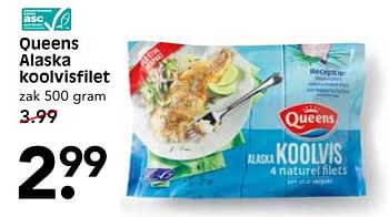 Aanbiedingen Queens alaska koolvisfilet - Queens - Geldig van 19/11/2017 tot 25/11/2017 bij Em-té