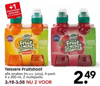 Aanbiedingen Teisseire fruitshoot - Teisseire - Geldig van 19/11/2017 tot 25/11/2017 bij Em-té