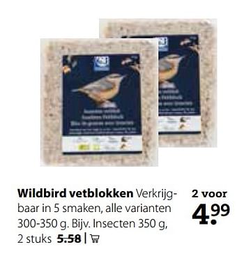 Aanbiedingen Wildbird vetblokken - Wildbird - Geldig van 20/11/2017 tot 03/12/2017 bij Boerenbond