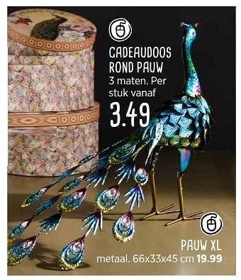 Aanbiedingen Cadeaudoos rond pauw - Huismerk - Xenos - Geldig van 20/11/2017 tot 03/12/2017 bij Xenos