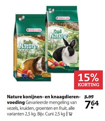 Aanbiedingen Nature konijnen- en knaagdierenvoeding - Versele-Laga - Geldig van 20/11/2017 tot 03/12/2017 bij Boerenbond