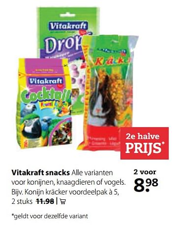 Aanbiedingen Vitakraft snacks - Vitakraft - Geldig van 20/11/2017 tot 03/12/2017 bij Boerenbond