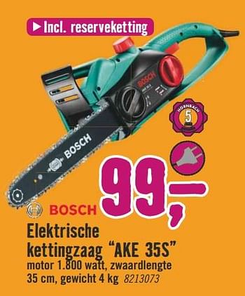 Aanbiedingen Bosch elektrische kettingzaag ake 35s - Bosch - Geldig van 20/11/2017 tot 03/12/2017 bij Hornbach