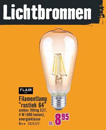 Aanbiedingen Filamentlamp rustiek 64 - Huismerk Hornbach - Geldig van 20/11/2017 tot 03/12/2017 bij Hornbach