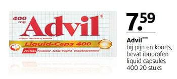 Aanbiedingen Advil bij pijn en koorts, bevat ibuprofen liquid capsules - Advil - Geldig van 20/11/2017 tot 03/12/2017 bij Etos