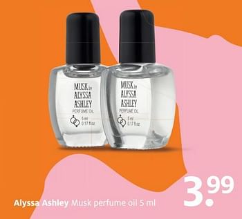 Aanbiedingen Alyssa ashley musk perfume oil - Alyssa Ashley - Geldig van 20/11/2017 tot 03/12/2017 bij Etos