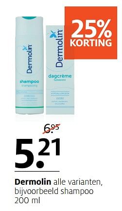 Aanbiedingen Dermolin shampoo - Dermolin - Geldig van 20/11/2017 tot 03/12/2017 bij Etos