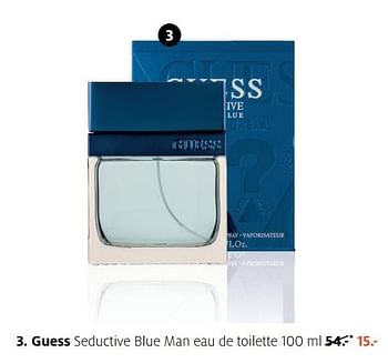 Aanbiedingen Guess seductive blue man eau de toilette - Guess - Geldig van 20/11/2017 tot 03/12/2017 bij Etos