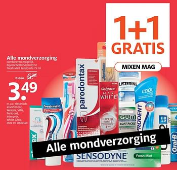Aanbiedingen Sensodyne fresh mint tandpasta - Huismerk - Etos - Geldig van 20/11/2017 tot 03/12/2017 bij Etos