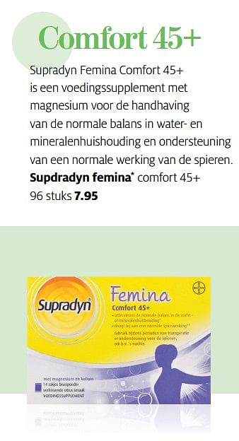 Aanbiedingen Supdradyn femina comfort 45+ - Supradyn - Geldig van 20/11/2017 tot 03/12/2017 bij Etos