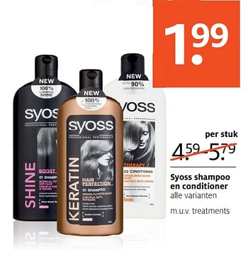 Aanbiedingen Syoss shampoo en conditioner - Syoss - Geldig van 20/11/2017 tot 03/12/2017 bij Etos