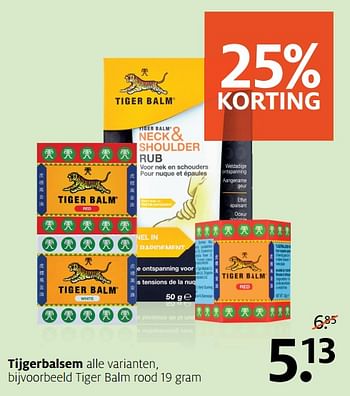 Aanbiedingen Tiger balm rood - Tiger Balm - Geldig van 20/11/2017 tot 03/12/2017 bij Etos