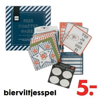 Aanbiedingen Bierviltjesspel - Huismerk - Hema - Geldig van 20/11/2017 tot 05/12/2017 bij Hema