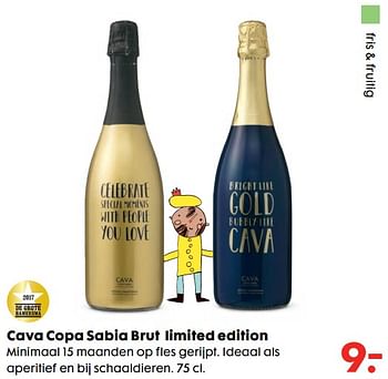Aanbiedingen Cava copa sabia brut limited edition - Schuimwijnen - Geldig van 20/11/2017 tot 05/12/2017 bij Hema