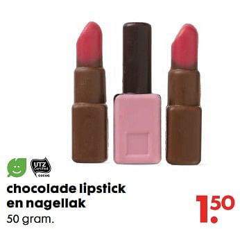 Aanbiedingen Chocolade lipstick en nagellak - Huismerk - Hema - Geldig van 20/11/2017 tot 05/12/2017 bij Hema