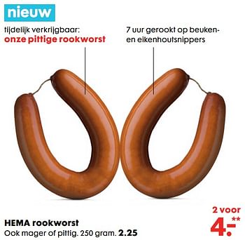Aanbiedingen Hema rookworst - Huismerk - Hema - Geldig van 20/11/2017 tot 05/12/2017 bij Hema