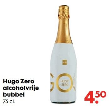 Aanbiedingen Hugo zero alcoholvrije bubbel - Schuimwijnen - Geldig van 20/11/2017 tot 05/12/2017 bij Hema