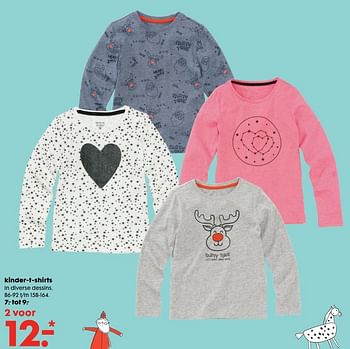 Aanbiedingen Kinder-t-shirts - Huismerk - Hema - Geldig van 20/11/2017 tot 05/12/2017 bij Hema