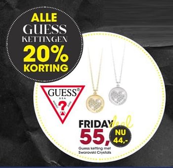 Aanbiedingen Guess ketting met swarovski crystals - Guess - Geldig van 20/11/2017 tot 26/11/2017 bij Lucardi