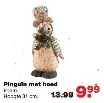 Aanbiedingen Pinguïn met hoed foam - Huismerk - Praxis - Geldig van 20/11/2017 tot 26/11/2017 bij Praxis