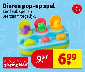 Aanbiedingen Dieren pop-up spel - Playing Kids - Geldig van 21/11/2017 tot 26/11/2017 bij Kruidvat