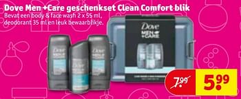Aanbiedingen Dove men +care geschenkset clean comfort blik - Dove - Geldig van 21/11/2017 tot 26/11/2017 bij Kruidvat
