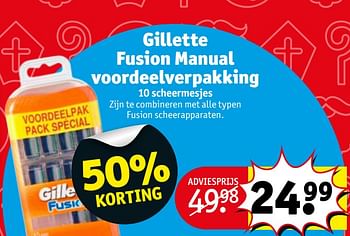 Aanbiedingen Gillette fusion manual voordeelverpakking - Gillette - Geldig van 21/11/2017 tot 26/11/2017 bij Kruidvat