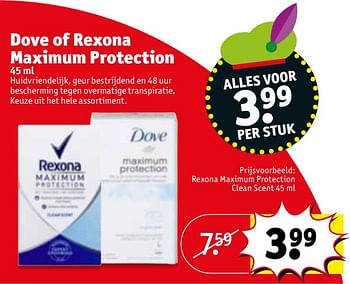 Aanbiedingen Rexona maximum protection clean scent - Huismerk - Kruidvat - Geldig van 21/11/2017 tot 26/11/2017 bij Kruidvat
