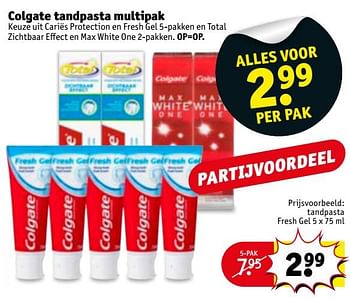 Aanbiedingen Tandpasta fresh gel - Colgate - Geldig van 21/11/2017 tot 26/11/2017 bij Kruidvat