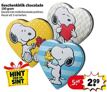 Aanbiedingen Geschenkblik chocolade - Huismerk - Kruidvat - Geldig van 21/11/2017 tot 26/11/2017 bij Kruidvat
