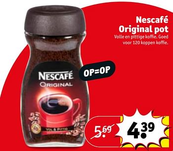 Aanbiedingen Nescafé original pot - Nescafe - Geldig van 21/11/2017 tot 26/11/2017 bij Kruidvat