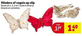 Aanbiedingen Vlinders of vogels op clip - Huismerk - Kruidvat - Geldig van 21/11/2017 tot 26/11/2017 bij Kruidvat