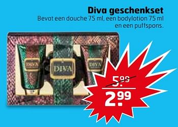 Aanbiedingen Diva geschenkset - Diva - Geldig van 21/11/2017 tot 26/11/2017 bij Trekpleister