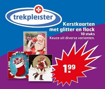 Aanbiedingen Kerstkaarten met glitter en flock - Huismerk - Trekpleister - Geldig van 21/11/2017 tot 26/11/2017 bij Trekpleister