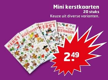 Aanbiedingen Mini kerstkaarten - Huismerk - Trekpleister - Geldig van 21/11/2017 tot 26/11/2017 bij Trekpleister