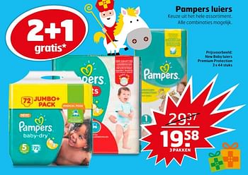Aanbiedingen New baby luiers premium protection - Pampers - Geldig van 21/11/2017 tot 26/11/2017 bij Trekpleister