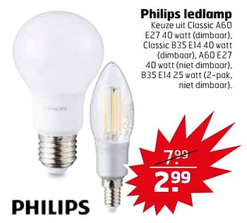 Aanbiedingen Philips ledlamp - Philips - Geldig van 21/11/2017 tot 26/11/2017 bij Trekpleister