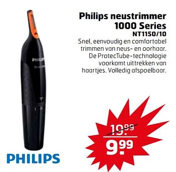 Aanbiedingen Philips neustrimmer 1000 series nt1150-10 - Philips - Geldig van 21/11/2017 tot 26/11/2017 bij Trekpleister