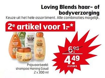 Aanbiedingen Shampoo honing goud - Garnier - Geldig van 21/11/2017 tot 26/11/2017 bij Trekpleister