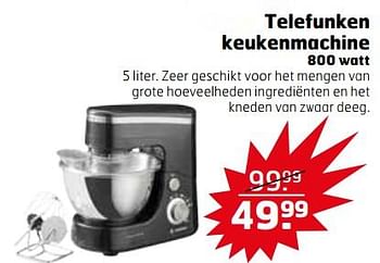 Aanbiedingen Telefunken keukenmachine - Telefunken - Geldig van 21/11/2017 tot 26/11/2017 bij Trekpleister